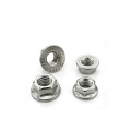 M8  white zinc zin-plated stainless steel hex flange nut with serrated carbon steel Grade 4 grade 8 grade6